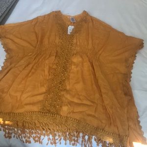 Yellow swim suit cover up